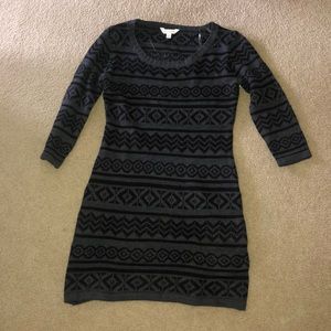 Black and grey sweater dress
